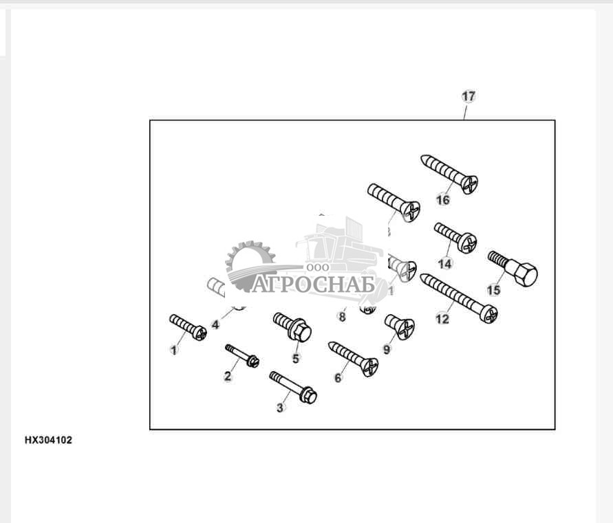 Комплект крепежа для кабины 
